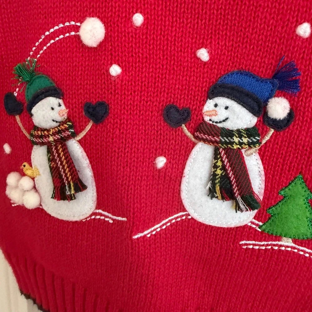 NWT Good Lad Vintage Red Snowman Sweater Corduroy Pants Set 3PC 3-6M Holiday New